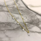 σταγόνες drops Gold plated silver necklace asimi epixrisomeno zircon