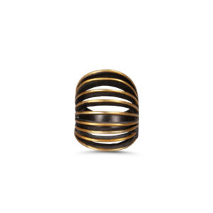 Black ring w golden lines Μαύρο δαχτυλίδι με χρυσές γραμμές ευσταθία κόσμημα οξειδωμένο ασήμι χρυσό efstathia jewellery oxidized gold plated silver