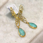 Wing earrings w amazonite drops, Σκουλάρικια φτερά με σταγόνα αμαζονίτες tonia makri jewellery τονια μακρη κοσμήματα