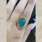 Δαχτυλίδι σκαραβαίος γυαλί Βενετίας, Venetian glass scarab ring tonia makri jewellery greece